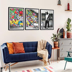 Novatique Banksy Wall Art Colorful Canvas Living Room Wall Decor Street Graffiti Art Picture Print Framed for Bedroom Ready to Hang,16" x 24" x 3pcs