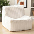 Trenda 32'' Boneless Chair, Super Comfy Bedroom Accent Chair, Sofa Chair, Soft Faux Fur Cover Floor Couch for Living Room,College, Dorm to Reading& Gaming (White)