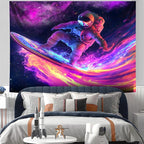 NYZE Astronaut Space Tapestry for Bedroom, Glow in the Dark Room Decor Wall Tapestries, Cool Galaxy Planet Wall Hanging, Wall Hanging for Men Guys Gamer Room Dorm Living Room 90in×70in