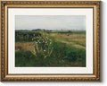 ARPEOTCY Vintage Gold Framed Wall Art Decor, Retro Field Landscape Paintings, Canvas Prints Antique Pictures Frame Artwork, Victorian Wall Decor for Living Room Bedroom Bathroom, 13x16 inch