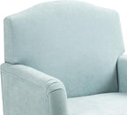 KEIKI Modern Accent Chair for Living Room and Bedroom,Upholstered Fabric Club Chair with Nailhead Trim, Solid Wood Frame, Retro Wooden Legs, Single Sofa Chair for Lounge and Reading