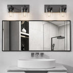 Bathroom Vanity Light, Square Design 2 Lights Morden Bathroom Lighting Fixtures Over Mirror, Black Light Fixtures for Living Room/Bedroom