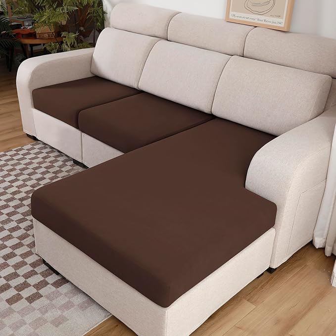 Waterproof Couch Cushion Covers, Stretch Sofa Seat Cover for Sectional Couch, Reversible Furniture Protector Covers for Pets, Washable (Sofa Cushion, Chocolate)
