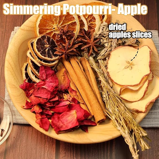 Dried Apples Slices For Simmer Pot,Dried Sliced apples no sugar added Snacks Bags Dehydrated Apples Slices For Fruit Tea Crafts Cake Decoration Cocktail Garnish Table Scatters Potpourri Candle
