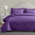 Maple&Stone Quilt Set Twin Size, Purple Lightweight Bedspread Ultrasonic Chevron Pattern Light Coverlet for All Season Comforter Bedding Decor - 2 Piece Twin Bed Cover Sets