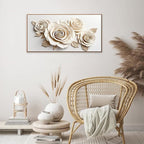 Canvas Art Wall Decor Print Paintings White Flower Wall Art Prints Pictures Decor Ready To Hang Pictures For Bedroom Bathroom And Office Kitchen Home Wall Decor Artwork 20"×40" With Framed