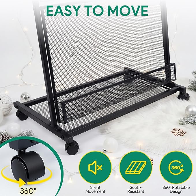 5 Layer Floor Magazine Rack Stand, 70"×27×13.6" Brochure Display Stand with 4 Universal Wheels, Detachable Magazine Display withTop Billboard, for Exhibitions, Shopping Malls, Hospitals, Offices