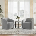 COLAMY Swivel Accent Chair Set of 2, Barrel Chair with Armrest, Comfy Round 360°Mondern Armchair, for Living Room/Bedroom/Waiting Room, No Assembly, Grey