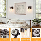1 Light Modern Bathroom Light Fixtures Over Mirror, Bronze Finish Vanity Lights for Bathroom Wall Sconces with Clear Glass Shades, E26 Socket (Bulbs Not Included)