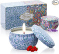 2 Pack Scented Candles, 2.5 oz Aromatherapy Candles for Home Scented, Natural Soy Candles with Floral Scents, Portable Small Jar Candle Set for Travel, Spa, Bath, Yoga, Home Decor Candle