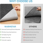 Warmstar 8x10 FT Non Slip Rug Pad,100% Waterproof Felt Rug Pad for Hardwood Floors,1/8” Thick Soft Carpet Pad with Natural Rubber Backing, Secure Grip & Floor Protection