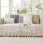 decorUhome Spring Euro Sham Throw Pillow Covers 24x24 Inch Set of 2, Soft Plush Faux Fur Wool Beige Couch Pillow Covers, Decorative Neutral Pillow Cases for Bed Sofa Living Room Home Decor