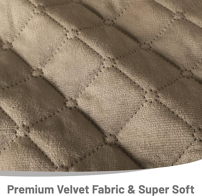 Reclining Sectional Couch Covers Velvet L Shape Recliner Sofa Middle Console Cover for Dogs Pets Washable Anti Slip 1 Additional Recliner Center Console Slipcovers (1 Console, Camel)