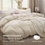 Bedsure Oat Milk Duvet Cover King Size Only - Prewashed Cotton-Like Polyester Extra Soft All Season Bedding, Includes 1 Duvet Cover 104x90 Inches with Zipper Closure, Comforter Not Included