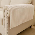 HAOMAIJIA Non-Slip Couch Armrest Covers for Sofa,Fuzzy Couch Arm Covers Set of 2,Washable Thick Soft Recliner Chair Arm Cover Protectors (Off White, 23" x 23" 2 Pack)