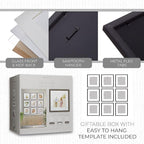Sheffield Home 9 Piece Gallery Wall Frame Set, 12x12 Inch, Dark Oak