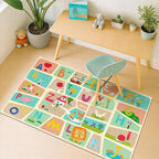 3x5 Preschool Alphabet Rug for Toddlers – Soft ABC Play Mat for Baby Learning, Educational Nursery Rug for Crawling, Reading Nook or Small Playroom – Cute Pastel Beige and Blue Letters Décor