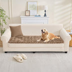 Couch Cover for Dogs, Non Slip Fuzzy Pet Couch Covers for Sofa,Couch Covers for Sofa Pet Friendly,Thick Soft Sofa Slipcovers Cushion Protector(Leather Color, 28" x 59"/70 x 150cm)
