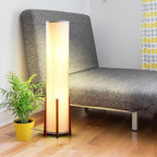 Brightech Parker Paper Lantern Floor lamp, 48 Inch Tall Lamp with Wood Frame, Asian Design for Bedroom, Decorative Tower Shade Lamp for Living Rooms & Offices, Great Living Room Décor