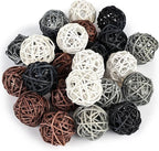 DomeStar 24PCS Brown Decorative Balls for Bowl Centerpiece, 2 Inch Rattan Balls Bowl Fillers Decor - Wicker Twig Orbs Spheres, Wedding Home Vase Table Decor