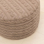 Asuprui Round Pouf Ottoman Stuffed Foot Stool Floor Pouf Chair for Living Room Bedroom Filled One Piece High Resiliency Foam Boho Poof Foot Rest for Couch 20 Diameter x 12 Height Coffee with Filler