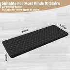 PURE ERA Bullnose Carpet Stair Treads Tape Free Non-Slip Indoor Stair Protectors Pet Friendly Stair Treads for Wooden Steps 9.5" x 30"(14 Pieces,Black Mini-Diamond Trellis)