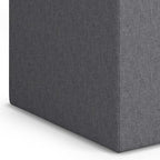 SIMPLIHOME Rockwood Cube Storage Ottoman with Tray - 17 inch Wide Upholstered Linen Look Fabric Square Storage Ottoman in Slate Grey, Contemporary Cube Ottoman for Living Room with Serving Tray