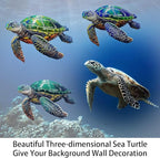 John's Studio 3Pcs Metal Turtle Sea Wall Decor Outdoor Garden Hanging Art Sculptures Home Ocean Theme Decorations for Kitchen Bathroom and Pool