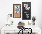 DesignOvation Wyeth Framed Magnetic Chalkboard, 13" x 26", Gray