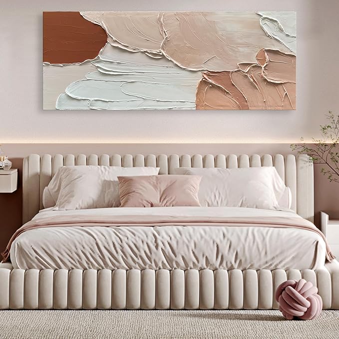 Art Minimalist Abstract Oil Painting Heavy Textured Canvas Wall Art Living Room Bedroom Wall Large Art Deco Oil Painting 24x60 inches