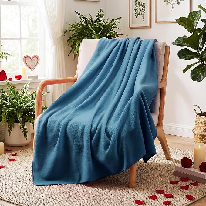 Shimeyao 24 Packs Fleece Throw Blanket Soft Warm Lightweight Fleece Blanket Cozy Throw Bulk for Home Bed Couch Sofa Office Wedding Gifts Suitable for Seasons, 50 x 60 Inches(Dusty Blue)