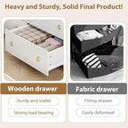 IDEALHOUSE Dresser for Bedroom, Chest of Dressers 37" Tall Dresser for Closet with 4 Drawers Chest with Clothes Storage Cabinet, Drawer Organizer for Bedroom, Living Room, Closet, Hallway, White