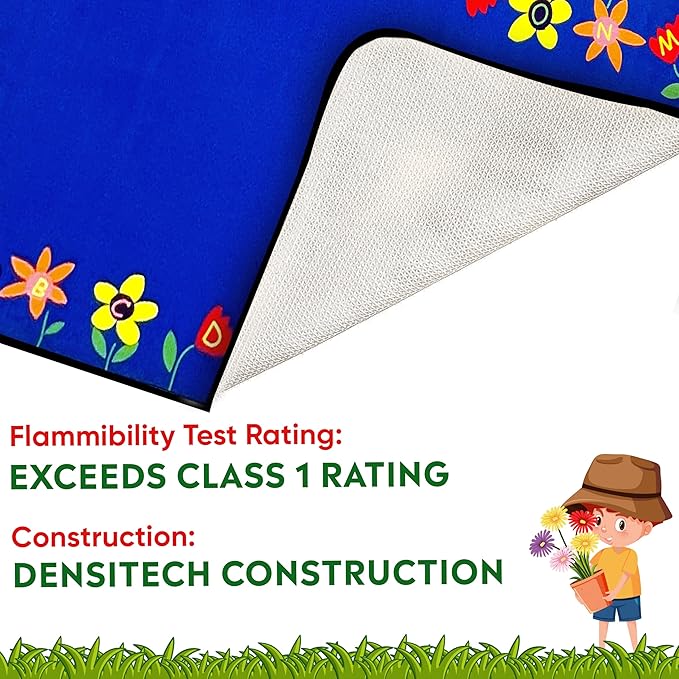 KIDCARPET.COM Alphabet Garden Rectangle Classroom Rug | Bordered Area Rug for Preschool Daycare Learning, 4' x 6'