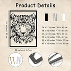 yumcake Metal Leopard Head Wall Art, Leopard Metal Wall Art Decor, Safari Animal Sculpture for Living Room, Unique Gift for Animal Lovers (Silver, 24 x 17 inches / 60 x 45 cm, metal wall art)