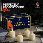 Candle Charisma Natural Ivory Unscented Votive Candles - 15 Hour Burn time - Set of 36 for Dinner, Wedding, Halloween and Holiday Decorations