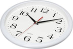 Bernhard Products White Wall Clocks 10 Inch, Set of 2 Silent Non Ticking Quality Quartz Battery Operated Round Easy to Read Home/Office/Kitchen/School Classroom Clock