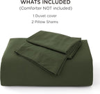 Bedsure 100% Rayon Derived from Bamboo Duvet Cover King Size - Lightweight Silky Cooling Comforter Cover Set for Hot Sleepers, Breathable & Moisture-Wicking Bedding Set, Olive Green