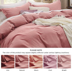 Bedsure Pink Clay Duvet Cover Twin/Twin XL Size - 2 Pieces Prewashed Polyester Extra Soft Bedding Set, Includes 1 Twin Duvet Cover 68''x90'' with Zipper Closure & 1 Pillow Sham, No Comforter
