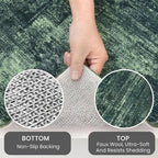 IOHOUZE Abstract Runner Rug 3x20 Ft Extra Long Washable Runners for Hallways, Non Slip Kitchen Runner Printed Faux Wool Entryway Runner Indoor, Modern Abstract Floor Carpet for Hall Stair, Dark Green