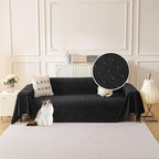 MYSKY HOME Black Couch Covers for Sectional Sofa, Couch Cover Couch Covers for Dogs Washable Couch Cover Blanket, Non Slip Sofa Slipcovers, Super Soft Sofa Towel for Kids, Pets, 91" x 118"
