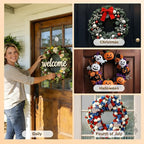 OUTXE Adhesive Wreath Hanger, Heavy Duty Reef Hook | for Front Door Glass Window | for Christmas/Thanksgiving/Halloween/July 4th/Easter/Valentine/Fall/Summer/Spring (Silver, 2 Pack)
