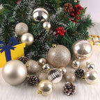 Champagne Gold Set of XL (4.0") 4PCS Christmas Balls - Christmas Tree Decoration Ornaments Shatterproof Hanging Balls for New Year Easter Valentine Holiday Decorations