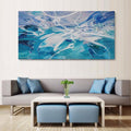 YDYSUNE Large Blue Abstract Wall Art Modern Canvas Paintings White Minimalist Abstract Art for Living Room Pictures for Bedroom Wall Decor Office Home Decoration Artwork for Walls Size 29×58IN