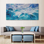 YDYSUNE Large Blue Abstract Wall Art Modern Canvas Paintings White Minimalist Abstract Art for Living Room Pictures for Bedroom Wall Decor Office Home Decoration Artwork for Walls Size 29×58IN