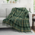 Green Plaid Throw Blanket for Couch,60"X80" Super Soft Cozy Warm Home Decorative Throws with Tassels for Bed Sofa Picnic