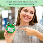 LEJIAJINW Graduation Gifts 2025 Daughter Granddaughter Funny Inspirational Cheer Up Gift for Friends Sister Women Birthday Emotional Affirmation Card for Her Positve Crochet Frog Animals Support