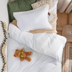 Bedsure Duvet Cover Twin/Twin XL Size - 2 Pieces Prewashed Cotton-Like Polyester Extra Soft Bedding Set, Includes 1 Twin Duvet Cover 68''x90'' with Zipper Closure & 1 Pillow Sham, White, No Comforter