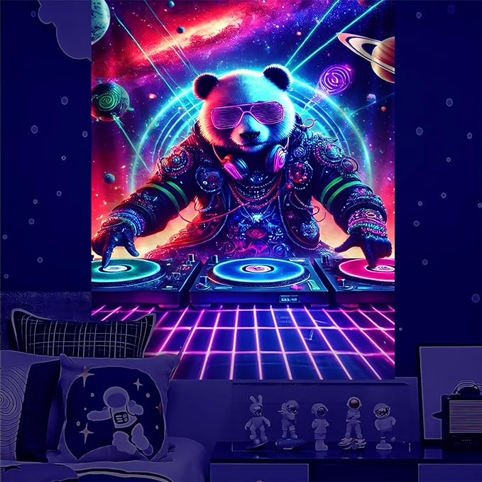 NYZE Astronaut Space Tapestry for Bedroom, Glow in the Dark Room Decor Wall Tapestries, Cool Galaxy Planet Wall Hanging, Wall Hanging for Men Guys Gamer Room Dorm Living Room 44in×60in