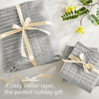 Comfort Spaces Grey Oversized Queen Quilt Set 102"x118" Bedspread Quilted Summer Lightweight Microfiber Bedding Coverlet with Double Sided Stitching Soft All Season Cozy 3 Piece with Matching Shams