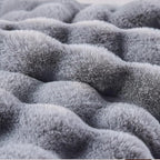 BENVWE Fluffy Faux Fur Throw Blanket for Couch, Soft Plush Thick Cozy Fuzzy Luxury Minky Bubble Blanket for Home Living Room Decor Gift for Women, Light Grey, 63" x 80", 1100GSM
